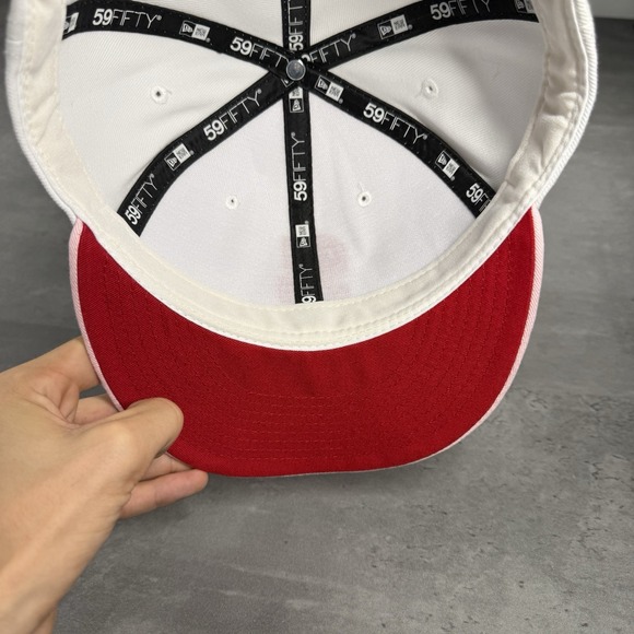 Hat Club Seattle Mariners New Era Cap 7 1/2 White Pink Cherry Red Two Tone MLB‎ - Picture 6 of 7